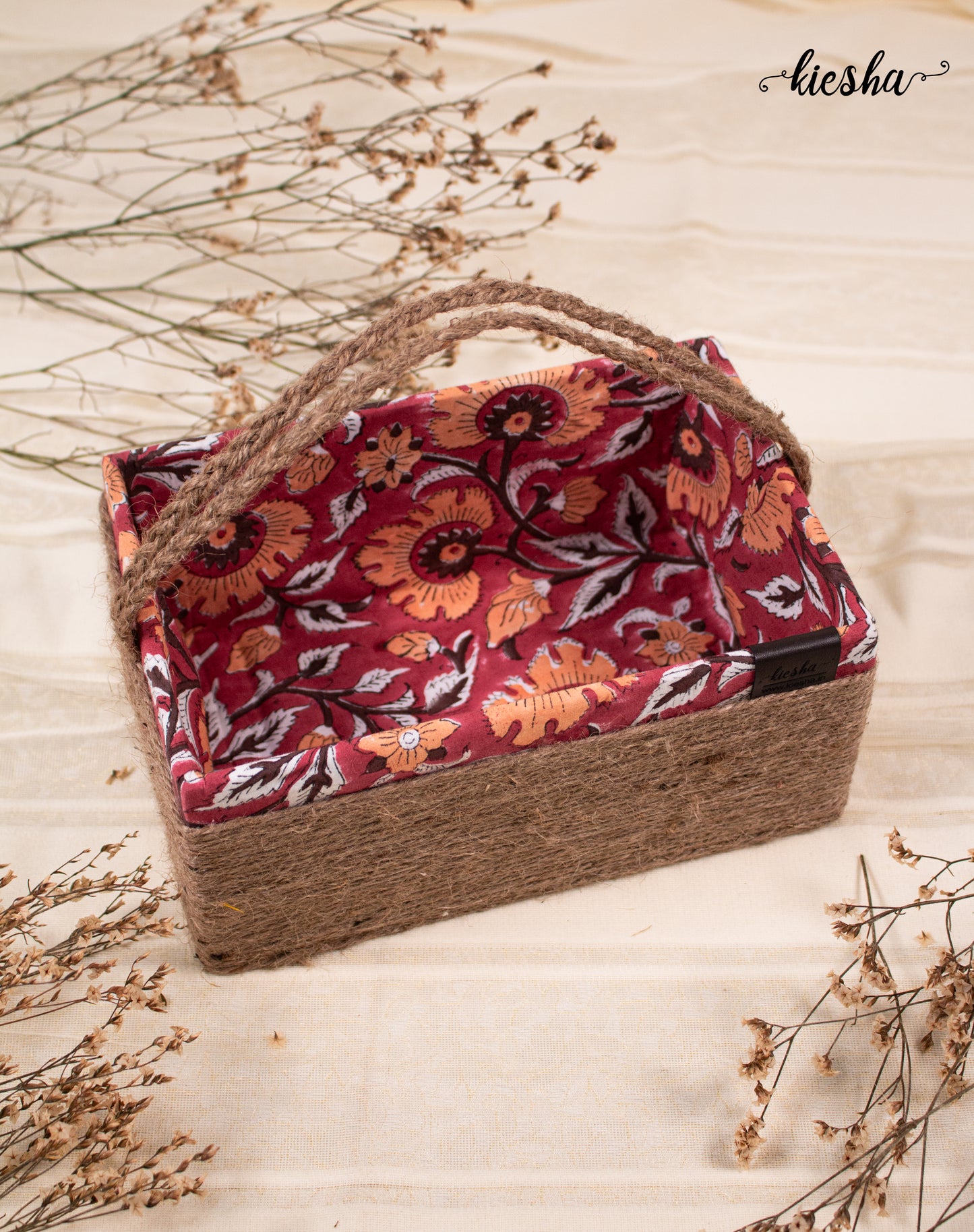 Floral Print Sutli Basket Open