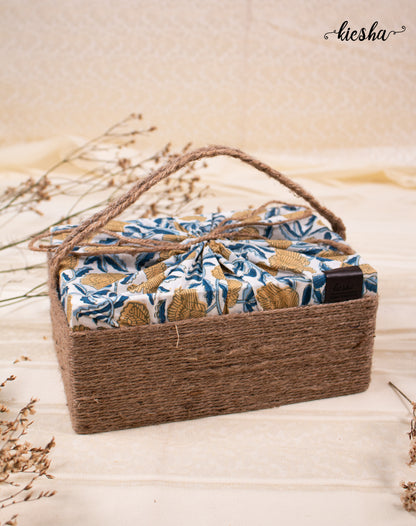 Floral Print Sutli Basket Covered