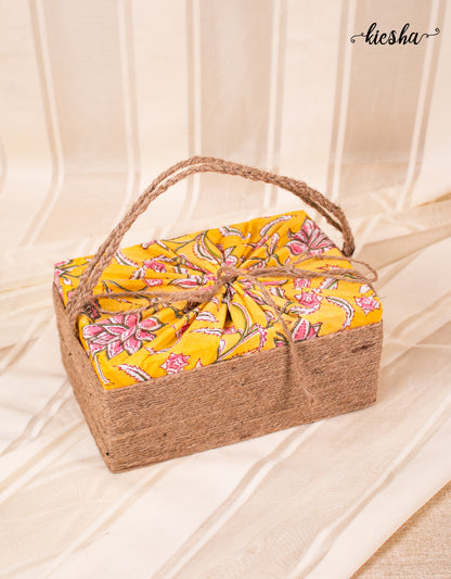 Floral Print Sutli Basket Covered