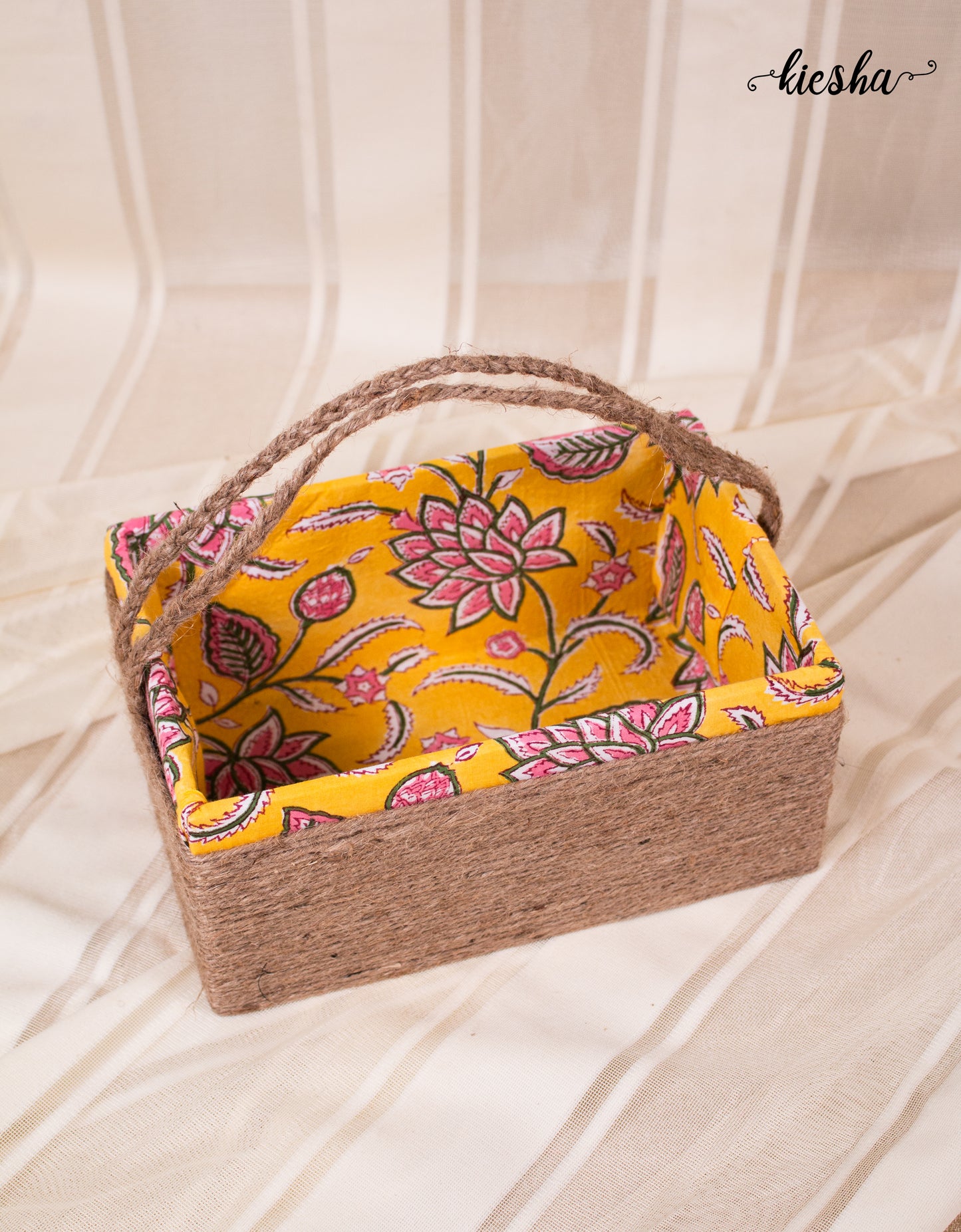 Floral Print Sutli Basket Open