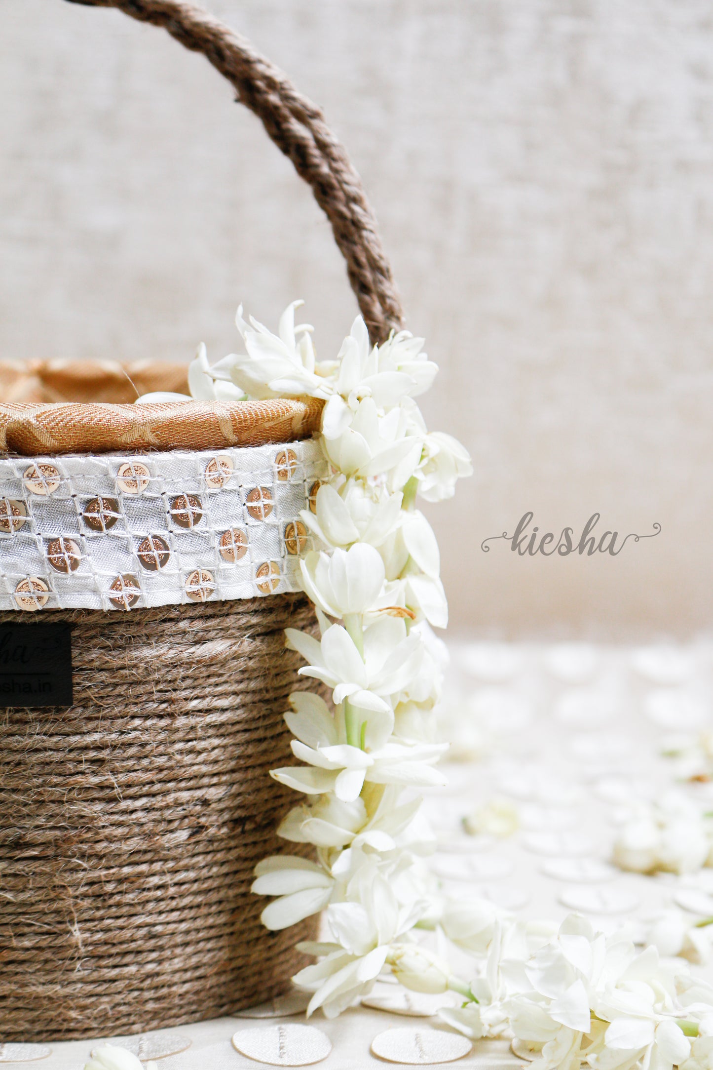 Golden Brocade Tub Basket