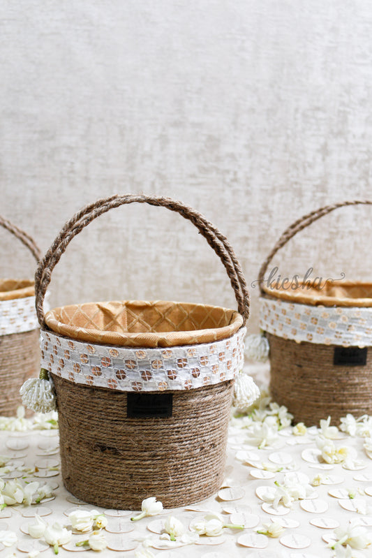 Golden Brocade Tub Basket