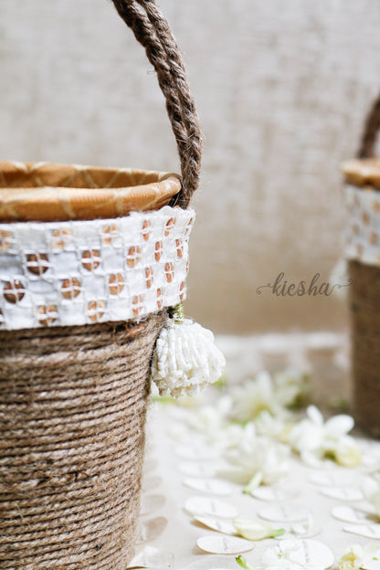 Golden Brocade Tub Basket