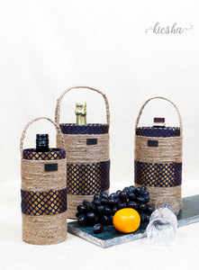 Wine Bottle Sutli Basket (set of 3)