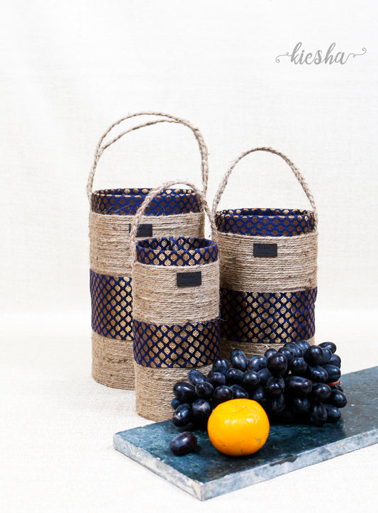 Wine Bottle Sutli Basket (set of 3)