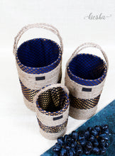 Load image into Gallery viewer, Wine Bottle Sutli Basket (set of 3)